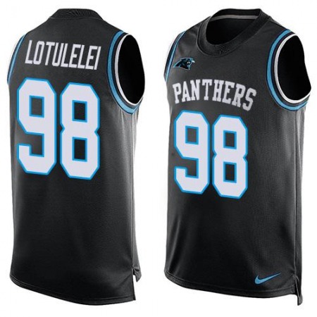 Nike Panthers #98 Star Lotulelei Black Team Color Men's Stitched NFL Limited Tank Top Jersey