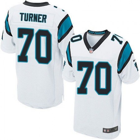 Nike Panthers #70 Trai Turner White Men's Stitched NFL Elite Jersey