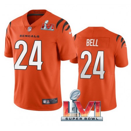 Men's Cincinnati Bengals #24 Vonn Bell 2022 Orange Super Bowl LVI Vapor Limited Stitched Jersey