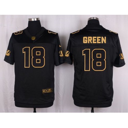 Nike Bengals #18 A.J. Green Black Men's Stitched NFL Elite Pro Line Gold Collection Jersey