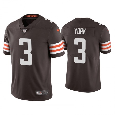 Men's Cleveland Browns #3 Cade York Brown Vapor Untouchable Limited Stitched Jersey