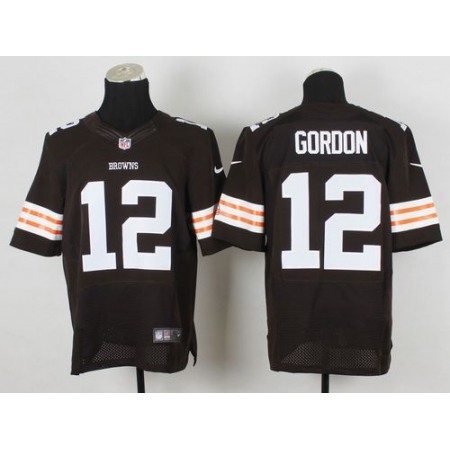 Nike Browns #12 Josh Gordon Brown Team Color Men's Stitched NFL Elite Jersey