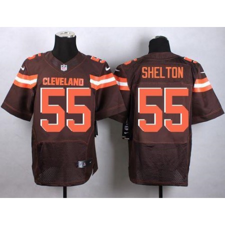 Nike Browns #55 Danny Shelton Brown Team Color Men's Stitched NFL New Elite Jersey