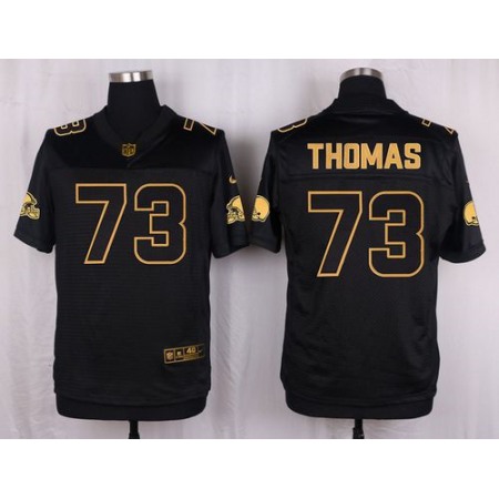 Nike Browns #73 Joe Thomas Black Men's Stitched NFL Elite Pro Line Gold Collection Jersey