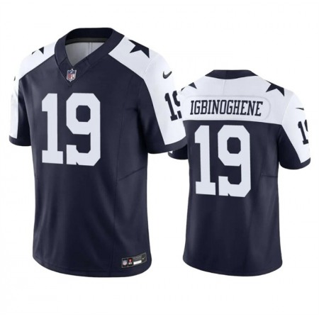 Men's Dallas Cowboys #19 Noah Igbinoghene Navy/White 2023 F.U.S.E. Vapor Limited Stitched Football Jersey