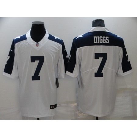 Men's Dallas Cowboys #7 Trevon Diggs White/Navy Vapor Limited Stitched Jersey