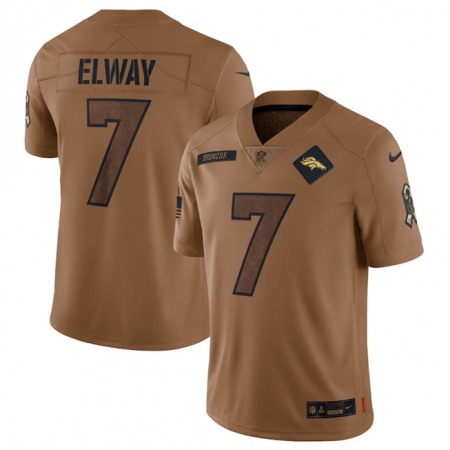 Men's Denver Broncos #7 John Elway 2023 Brown Salute To Service Limited Stitched Football Jersey