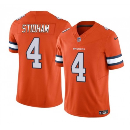 Men's Denver Broncos #4 Jarrett Stidham Orange 2023 F.U.S.E. Vapor Untouchable Stitched Jersey