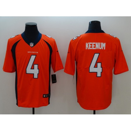 Men's NFL Denver Broncos #4 Case Keenum Orange Vapor Untouchable Limited Stitched Jersey