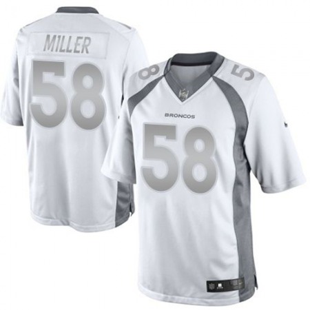 Nike Broncos #58 Von Miller White Men's Stitched NFL Limited Platinum Jersey