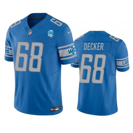 Men's Detroit Lions #68 Taylor Decker Blue 2023 F.U.S.E. 90th Anniversary Vapor Untouchable Limited Stitched Jersey