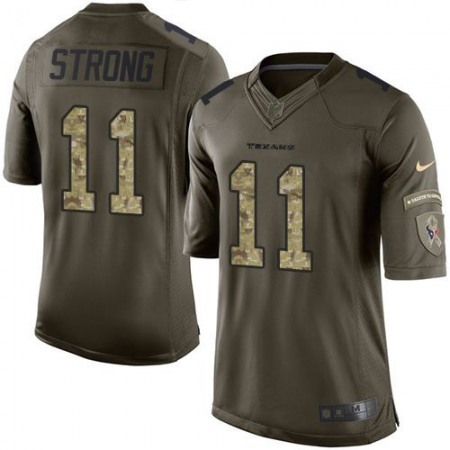 Nike Texans #11 Jaelen Strong Green Men's Stitched NFL Limited Salute to Service Jersey