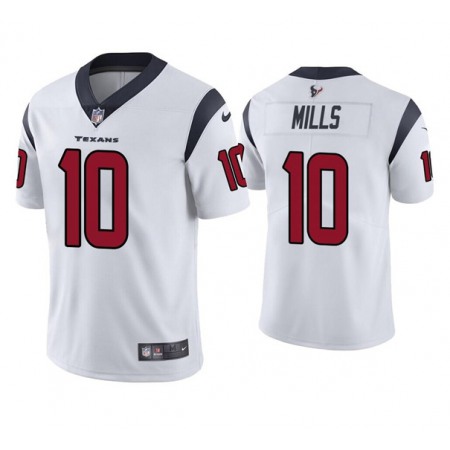 Men's Houston Texans #10 Davis Mills White Vapor Untouchable Limited Stitched Jersey