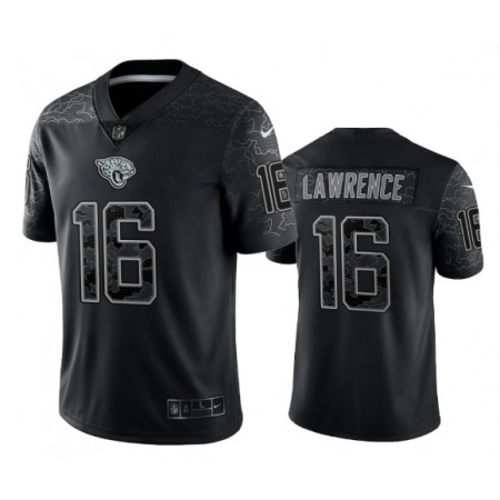 Men's Jacksonville Jaguars #16 Trevor Lawrence Black Reflective Limited Stitched Football Jersey