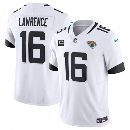 Men's Jacksonville Jaguars #16 Trevor Lawrence White 2023 F.U.S.E With 3- Star C Patch Vapor Untouchable Limited Stitched Jersey