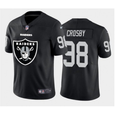 Men's Las Vegas Raiders #98 Maxx Crosby Black Team Big Logo Limited Stitched Jersey