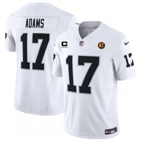 Men's Las Vegas Raiders #17 Davante Adams White 2023 F.U.S.E. With 4-star C Patch And John Madden Patch Vapor Limited Stitched Football Jersey