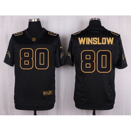 Nike Chargers #80 Kellen Winslow Black Men's Stitched NFL Elite Pro Line Gold Collection Jersey