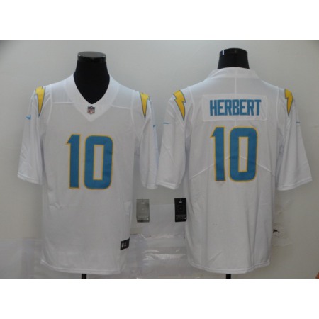 Men's Los Angeles Chargers #10 Justin Herbert 2020 White Vapor Stitched NFL Jersey