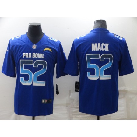 Men's Los Angeles Chargers #52 Khalil Mack Royal Pro Bowl Stitched Jersey