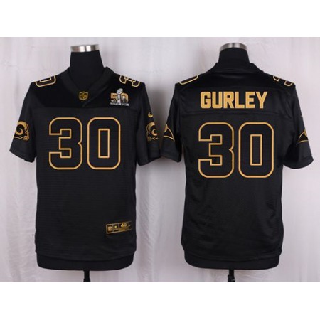 Nike Rams #30 Todd Gurley II Black Men's Stitched NFL Elite Pro Line Gold Collection Jersey