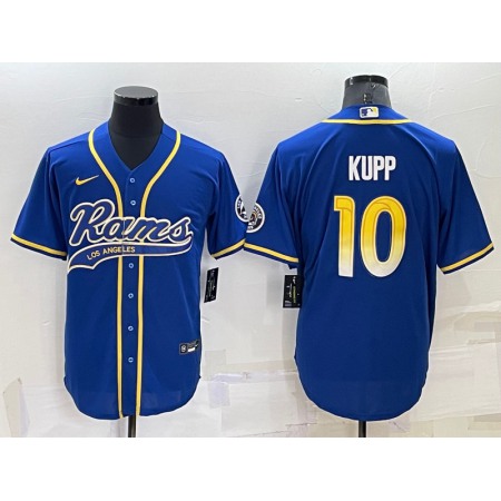 Men's Los Angeles Rams #10 Cooper Kupp Royal Cool Base Stitched Baseball Jersey