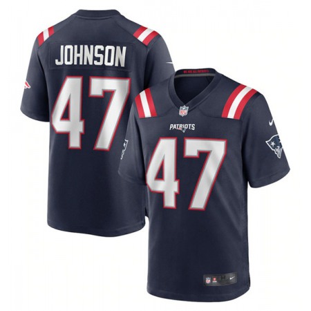 Men's New England Patriots #47 Jakob Johnson Navy Vapor Untouchable Limited Stitched Jersey