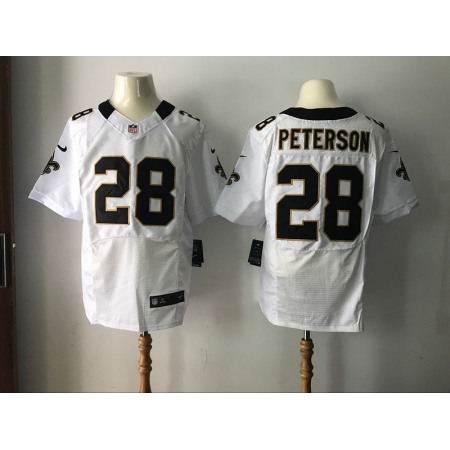 Men's New Orleans Saints #28 Adrian Peterson White 2017 Elite Stitched NFL Jersey