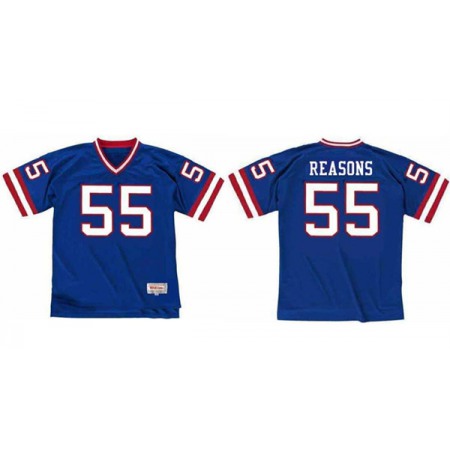 Men's New York Giants #55 Gary Reasons Blue Stitched Jersey