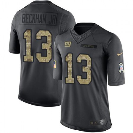 Nike Giants #13 Odell Beckham Jr Black Men's Stitched NFL Limited 2016 Salute to Service Jersey