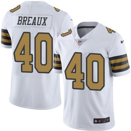 Nike Saints #40 Delvin Breaux White Men's Stitched NFL Limited Rush Jersey