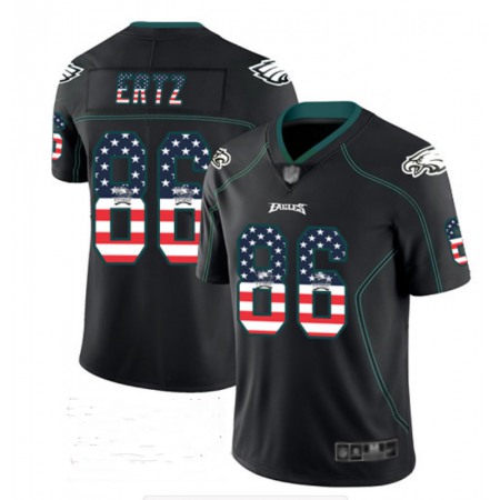 Men's Philadelphia Eagles #86 Zach Ertz Black USA Flag Color Rush Limited Fashion NFL Stitched Jersey