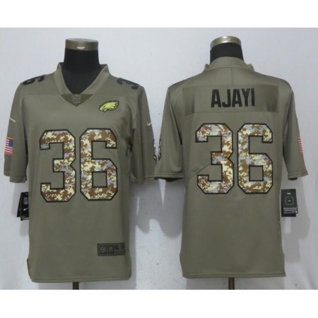 Men's Philadelphia Eagles #36 Jay Ajayi Olive Camo Salute To Service Limited Stitched NFL Jersey