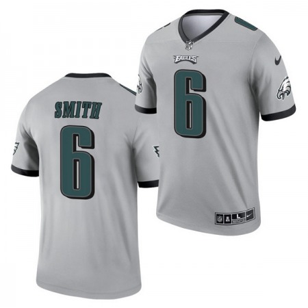 Men's Philadelphia Eagles #6 DeVonta Smith Silver Inverted Legend Stitched Football Jersey