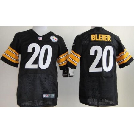 Nike Steelers #20 Rocky Bleier Black Team Color Men's Stitched NFL Elite Jersey