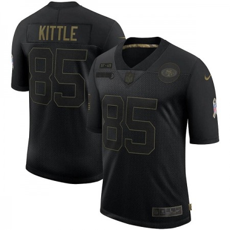 Men's San Francisco 49ers #85 George Kittle 2020 Black Salute To Service Limited Stitched Jersey