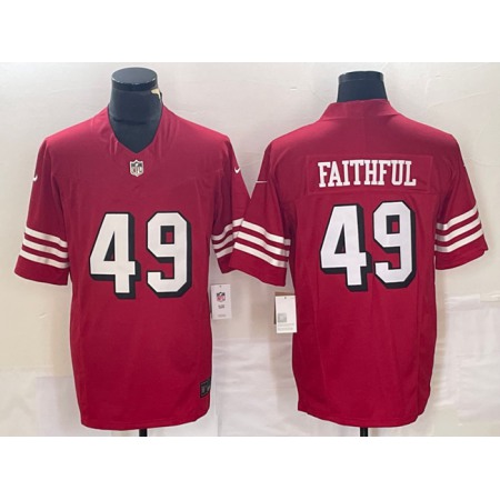 Men's San Francisco 49ers #49 Faithful New Red 2023 F.U.S.E. Vapor Untouchable Limited Stitched Football Jersey