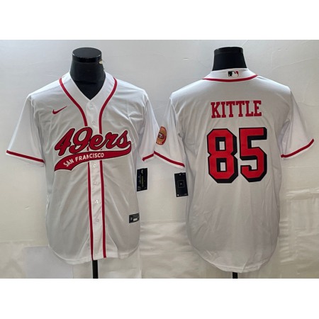 Men's San Francisco 49ers #85 George Kittle New White Cool Base Stitched Baseball Jersey