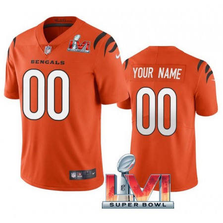 Men's Cincinnati Bengals ACTIVE PLAYER Custom 2022 Orange Super Bowl LVI Vapor Limited Stitched Jersey