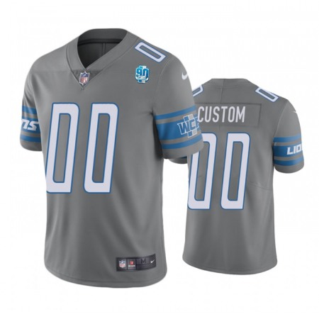 Men's Detroit Lions Active Player Custom Grey 90th Anniversary Vapor Untouchable Limited Stitched Jersey