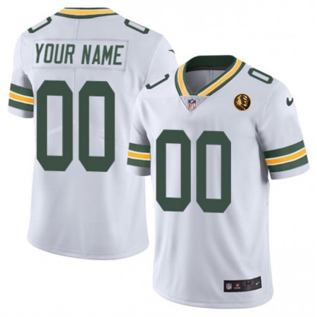 Men's Green Bay Packers Active Player Custom White With John Madden Patch Vapor Limited Stitched Football Jersey