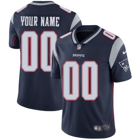 Men's New England Patriots Customized Navy Blue Team Color Vapor Untouchable Limited NFL Stitched Jersey