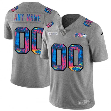 Men's Seattle Seahawks ACTIVE PLAYER Custom 2020 Grey Crucial Catch Limited Stitched Jersey