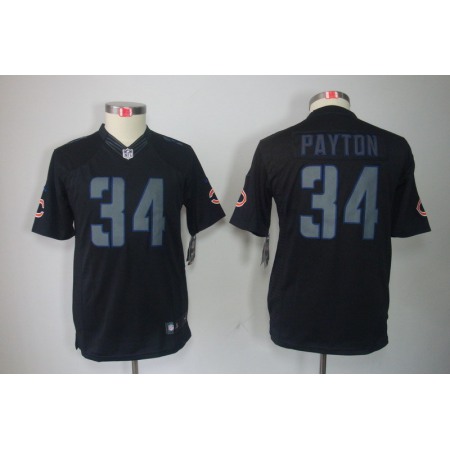 Youth Chicago Bears #34 Walter Payton 2018 Black Impact Limited Stitched NFL Jersey