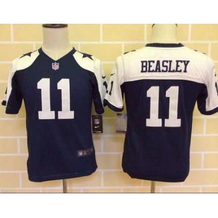 Nike Cowboys #11 Cole Beasley Navy Blue Thanksgiving Youth Throwback Stitched NFL Elite Jersey