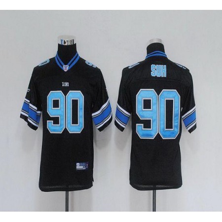 Lions #90 Ndamukong Suh Black EStitched Youth NFL Jersey