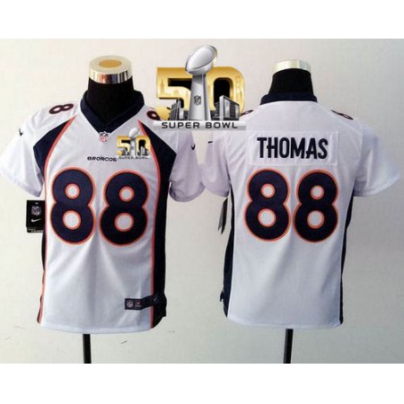 Nike Broncos #88 Demaryius Thomas White Super Bowl 50 Youth Stitched NFL Elite Jersey