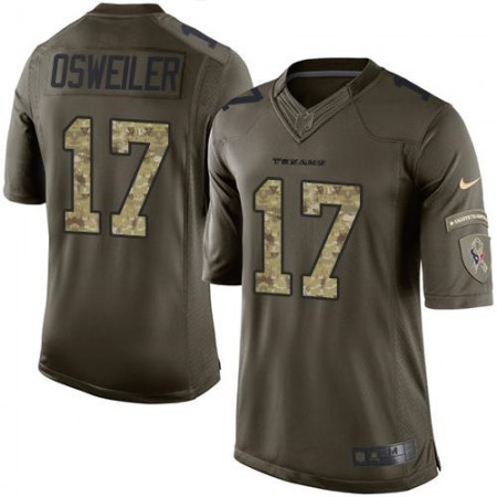 Nike Texans #17 Brock Osweiler Green Youth Stitched NFL Limited Salute to Service Jersey