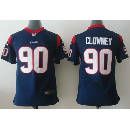 Nike Texans #90 Jadeveon Clowney Navy Blue Team Color Youth Stitched NFL Elite Jersey