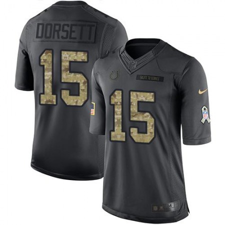 Nike Colts #15 Phillip Dorsett Black Youth Stitched NFL Limited 2016 Salute to Service Jersey